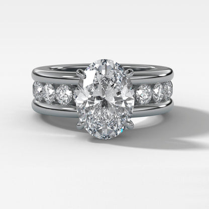 3 CT - 4 CT Oval Cut Lab grown Diamond Channel Setting Engagement Ring