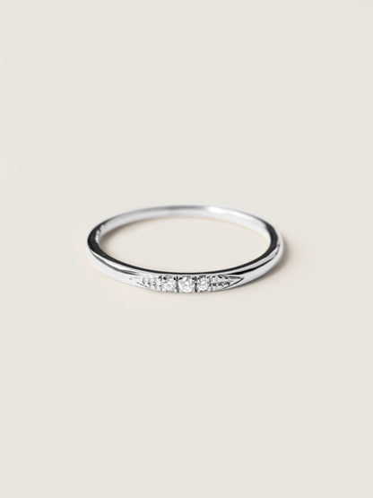 0.2 TCW Round CVD Diamond Dainty Wedding Band