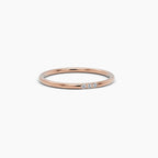 0.018 TCW Round Moissanite Three Diamond Wedding Band