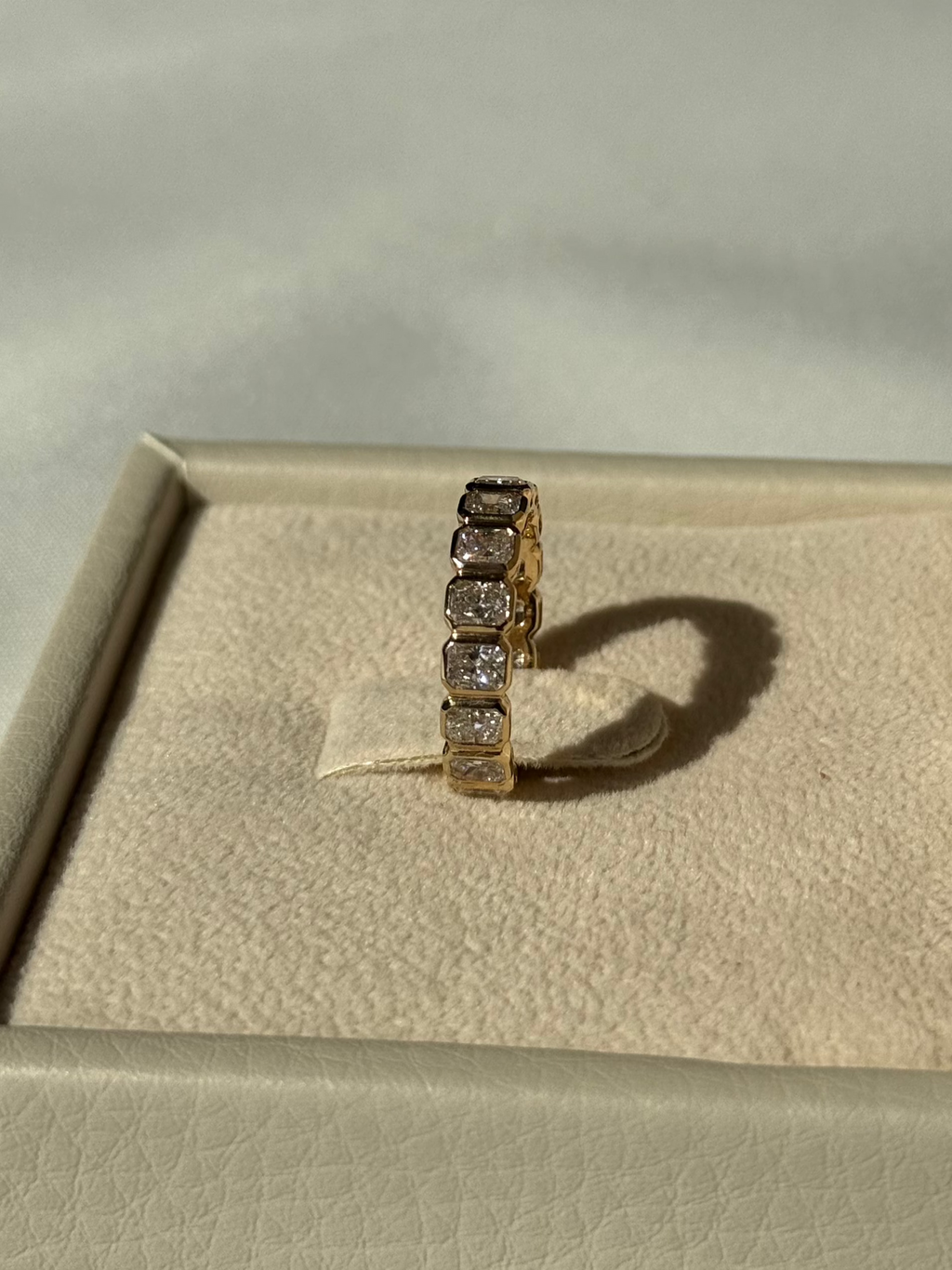 1.93 TCW Radiant CVD Diamond Half Eternity Wedding Band