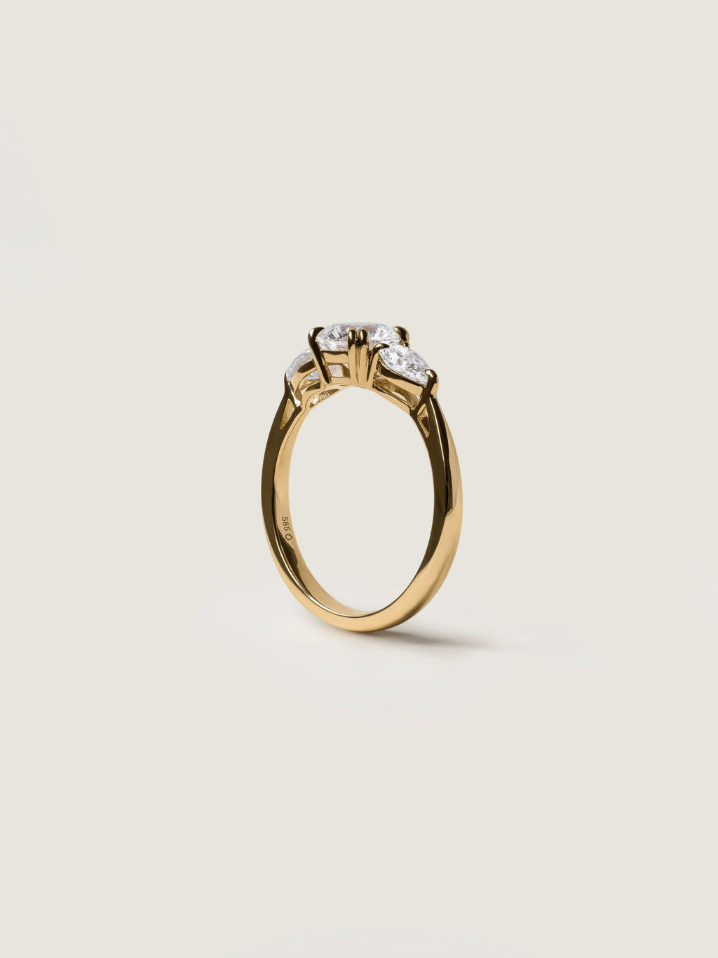 1 CT - 3 CT Round Cut Lab grown Diamond Three Stone Engagement Ring