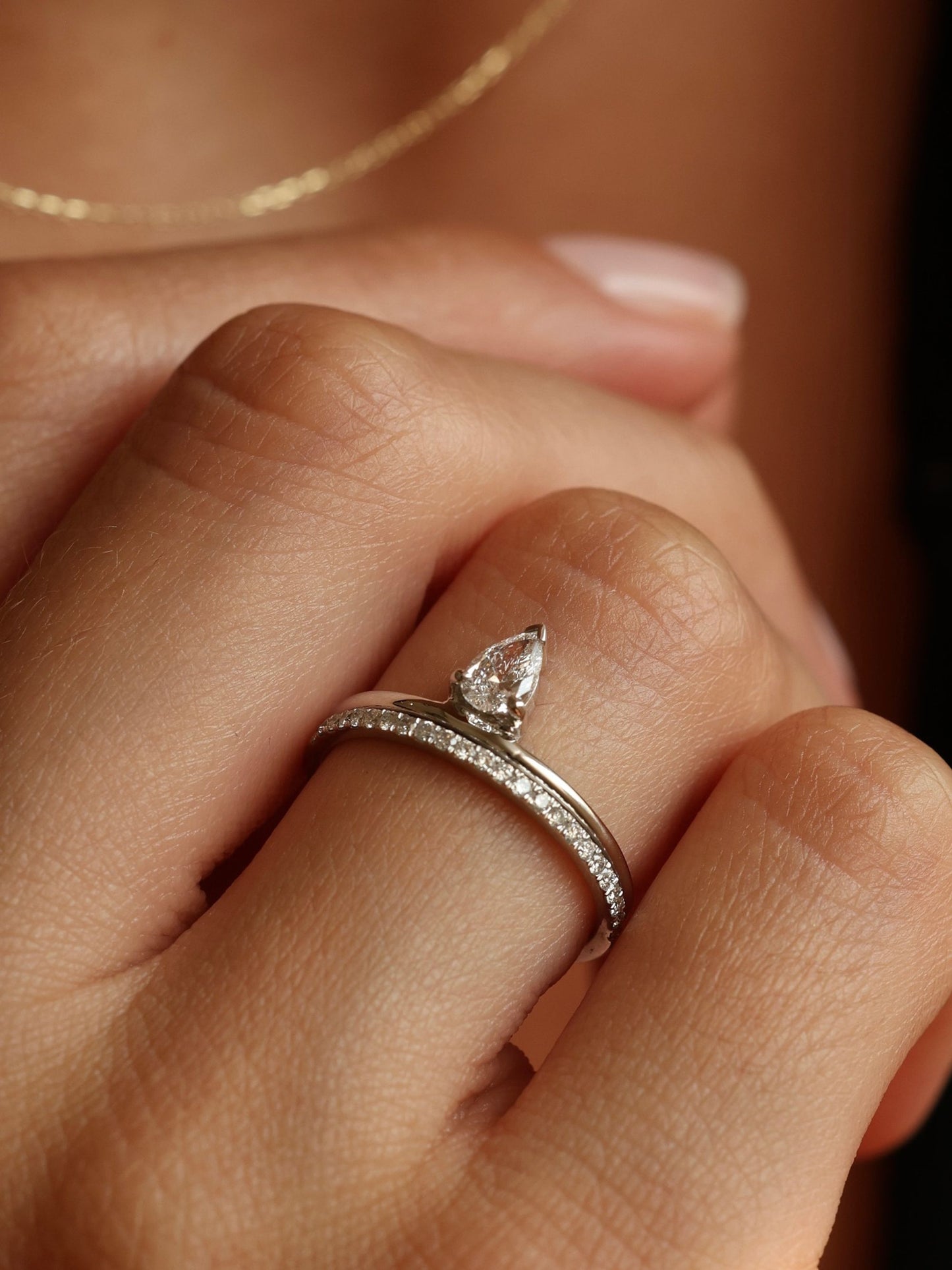 0.30 CT - 2.30 CT Pear Cut Lab grown Diamond Solitaire Engagement Ring