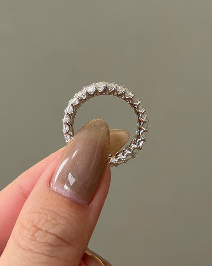 3.72 TCW Emerald CVD Diamond Full Eternity Wedding Band