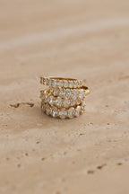 1.1 TCW Oval Moissanite Half Eternity Wedding Band