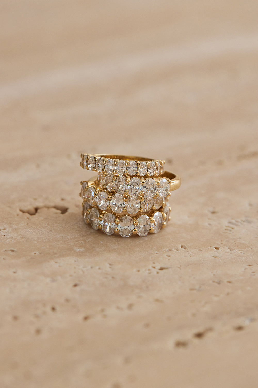 1.1 TCW Oval Moissanite Half Eternity Wedding Band