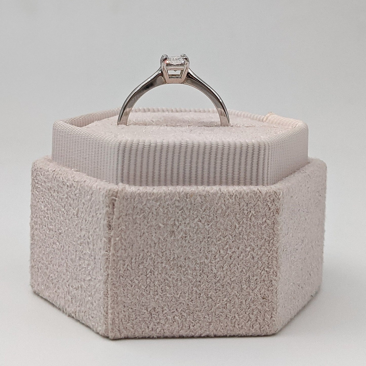 0.46 CT Radiant Cut Solitaire Moissanite Engagement Ring