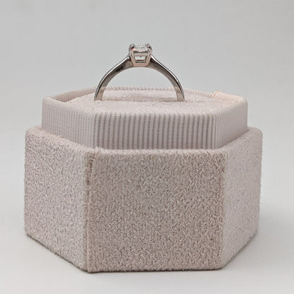 0.46 CT Radiant Cut Solitaire Moissanite Engagement Ring