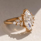 1.5 CT - 2.3 CT Marquise Cut Cluster Moissanite Engagement Ring
