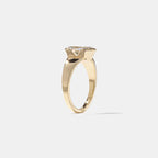 1.09 CT -3.09 CT Emerald Cut Lab grown Diamond Half Bezel Solitaire Engagement Ring