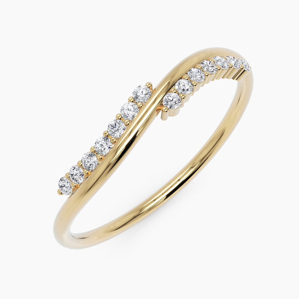 0.09 TCW Round Moissanite Twisted Wedding Band