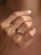 1 CT - 2 CT Pear Cut Lab grown Diamond Twisted Pave Setting Engagement Ring