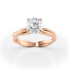 1.5 CT Round Cut Twisted Solitaire Moissanite Engagement Ring