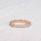 0.3 TCW Marquise Moissanite Full Eternity Cluster Wedding Band