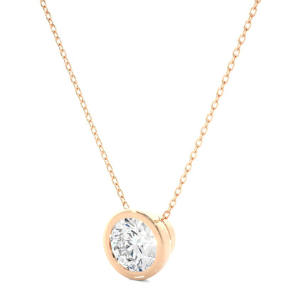 1.08 CT Round Cut Moissanite Diamond Bezel Necklace