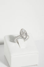 2.5 CT - 3.5 CT Marquise Cut Halo & Pave Moissanite Engagement Ring