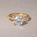 1.7 CT - 2.8 CT Round Cut Twisted Pave Moissanite Engagement Ring