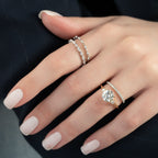 2.5 CT - 3 CT Round Cut Three Stone Moissanite Engagement Ring