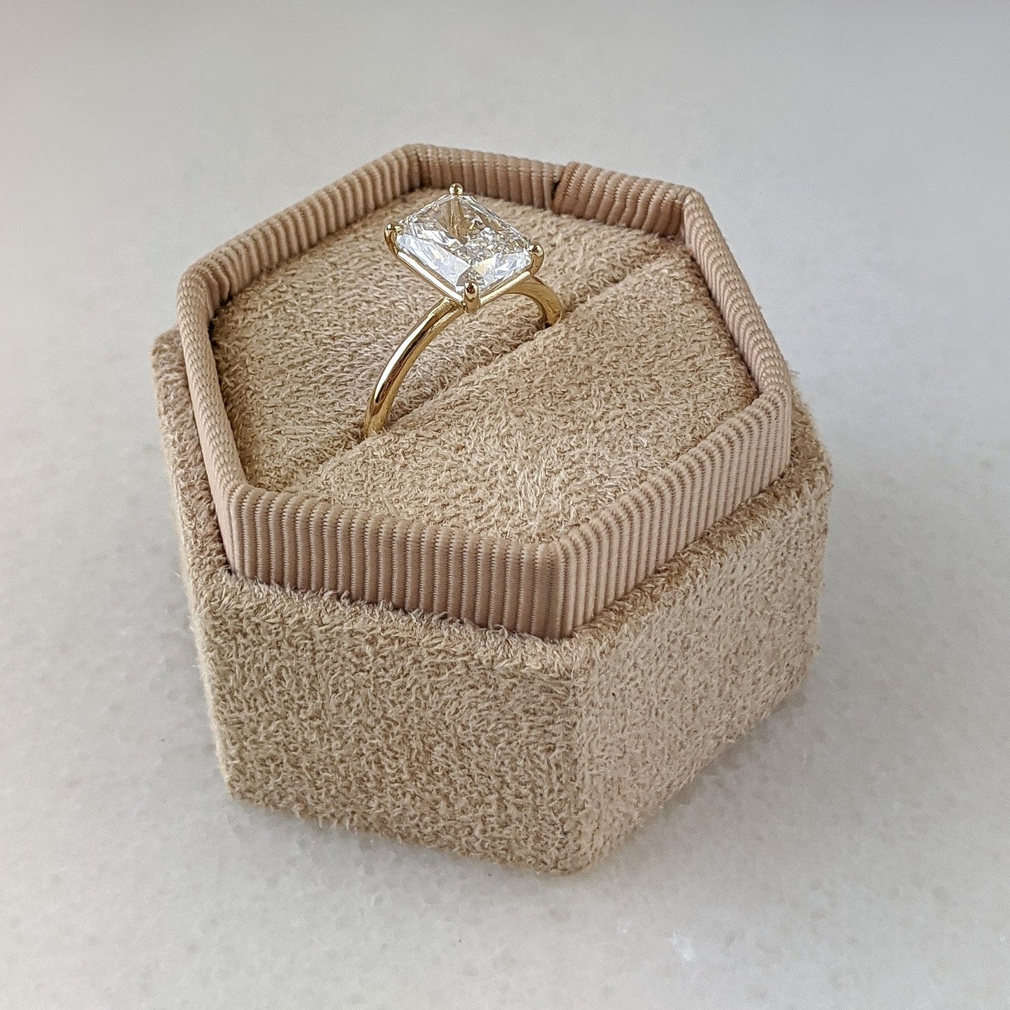 2 CT Radiant Cut Solitaire Moissanite Engagement Ring