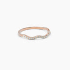 0.14 TCW Round Moissanite Zig Zag Wedding Band