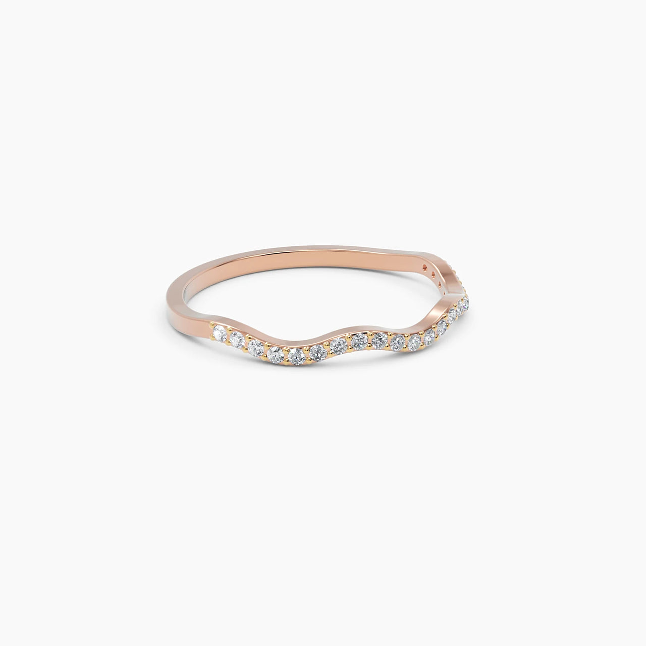0.14 TCW Round Moissanite Zig Zag Wedding Band