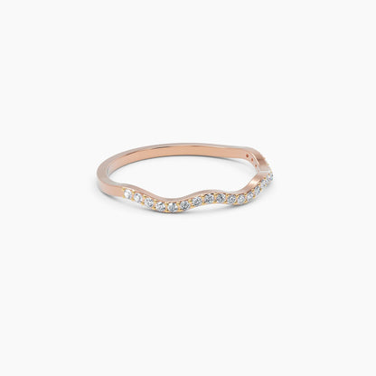 0.14 TCW Round Moissanite Zig Zag Wedding Band