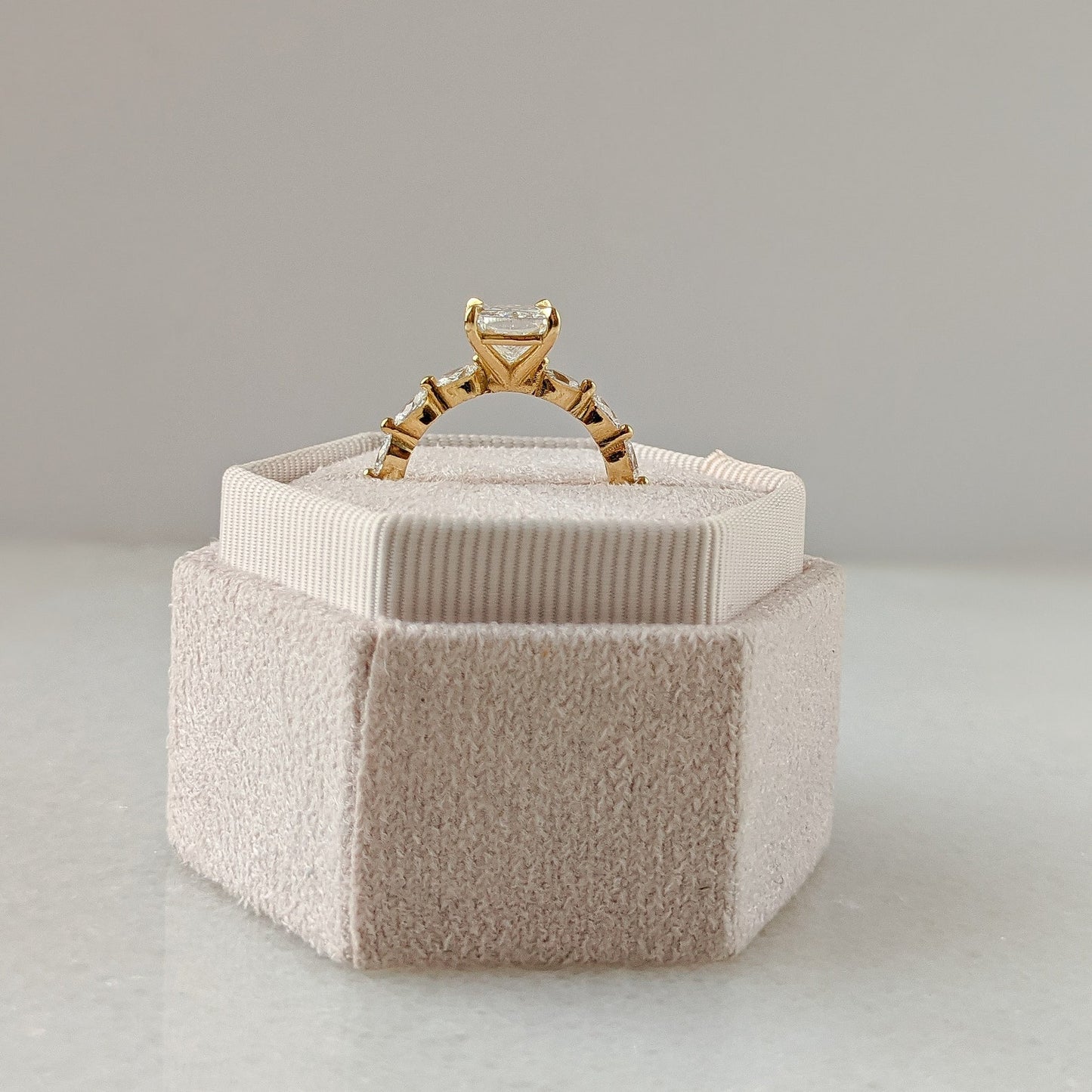 2 CT Elongated Cushion Cut Pave Dainty Style Moissanite Engagement Ring