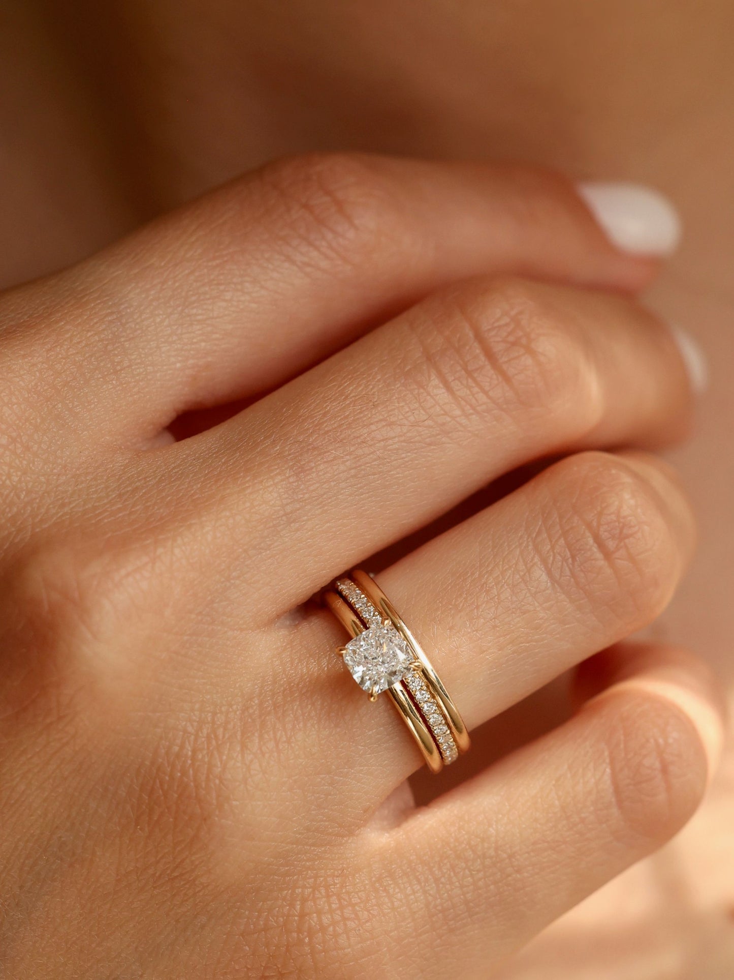 1 CT - 3 CT Cushion Cut Lab grown Diamond Solitaire Engagement Ring