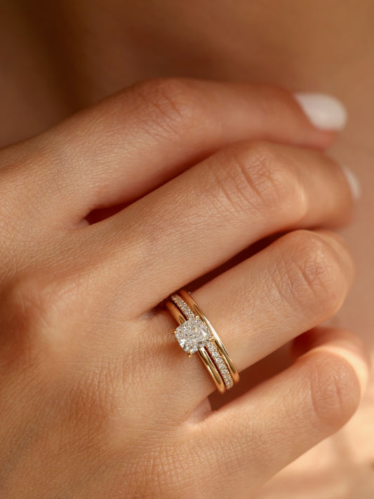 1 CT - 3 CT Cushion Cut Lab grown Diamond Solitaire Engagement Ring