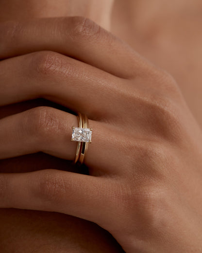 1 CT - 3 CT Radiant Cut Lab grown Diamond Solitaire Engagement Ring