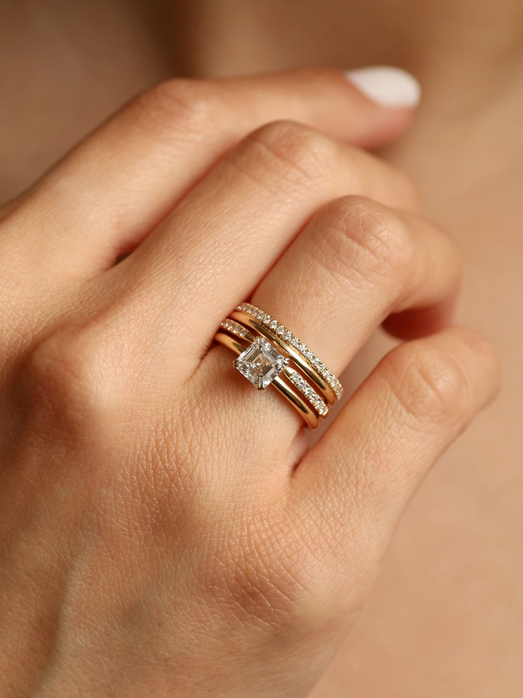 1.20 CT - 3.20 CT Asscher Cut Lab grown Diamond Solitaire Engagement Ring