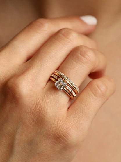 1.20 CT - 3.20 CT Asscher Cut Lab grown Diamond Solitaire Engagement Ring