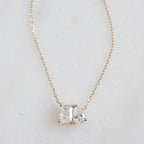 1.73 TCW Pear & Radiant Moissanite Diamond Toi et Moi Necklace