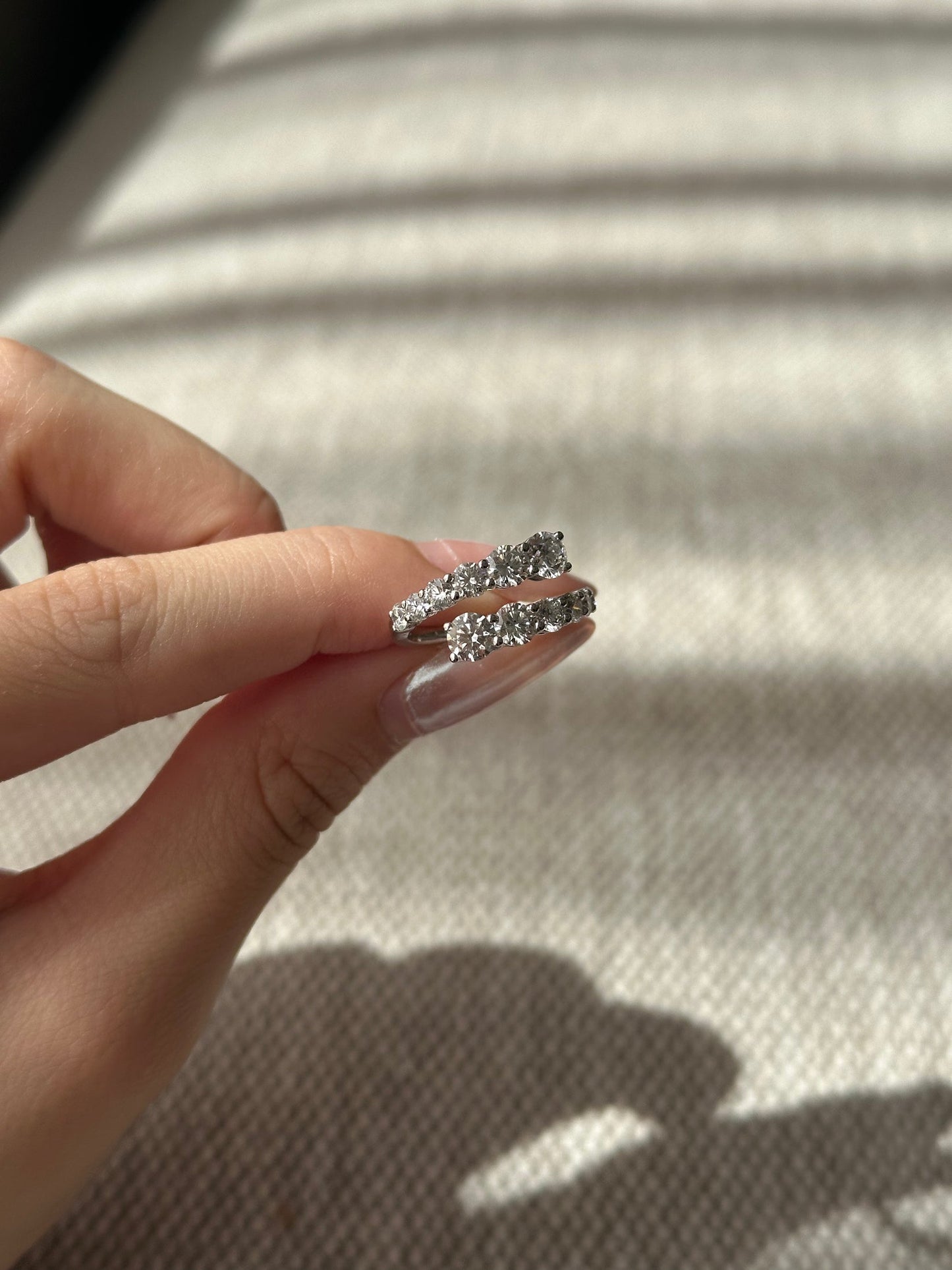 2.07 TCW Round CVD Diamond Open Wedding Band