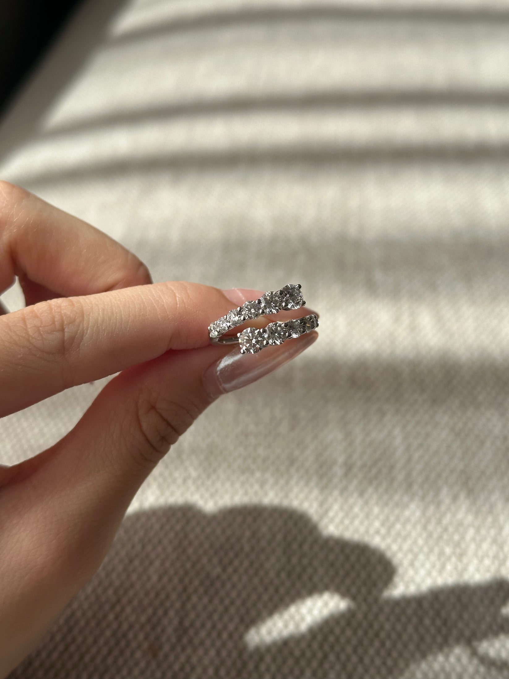 2.07 TCW Round CVD Diamond Open Wedding Band
