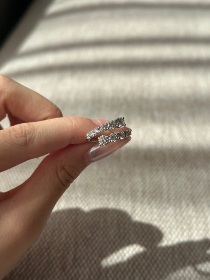 2.07 TCW Round CVD Diamond Open Wedding Band