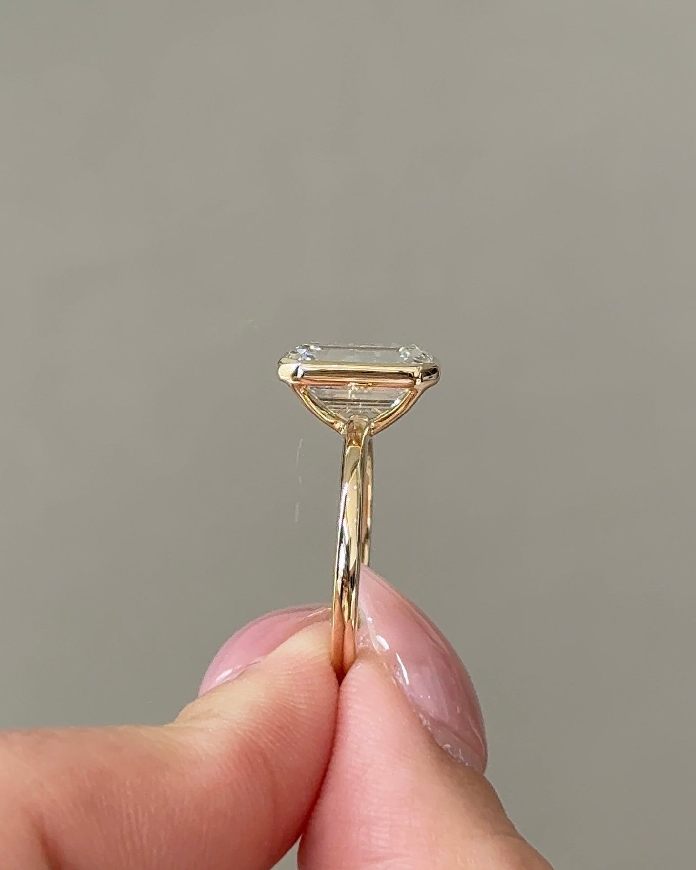 4 CT Emerald Lab grown Diamond Bezel Engagement Ring