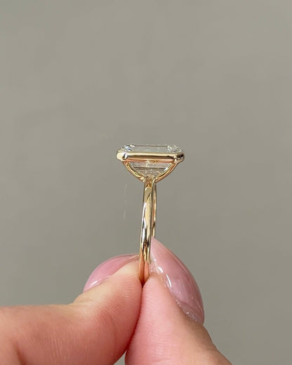 4 CT Emerald Lab grown Diamond Bezel Engagement Ring