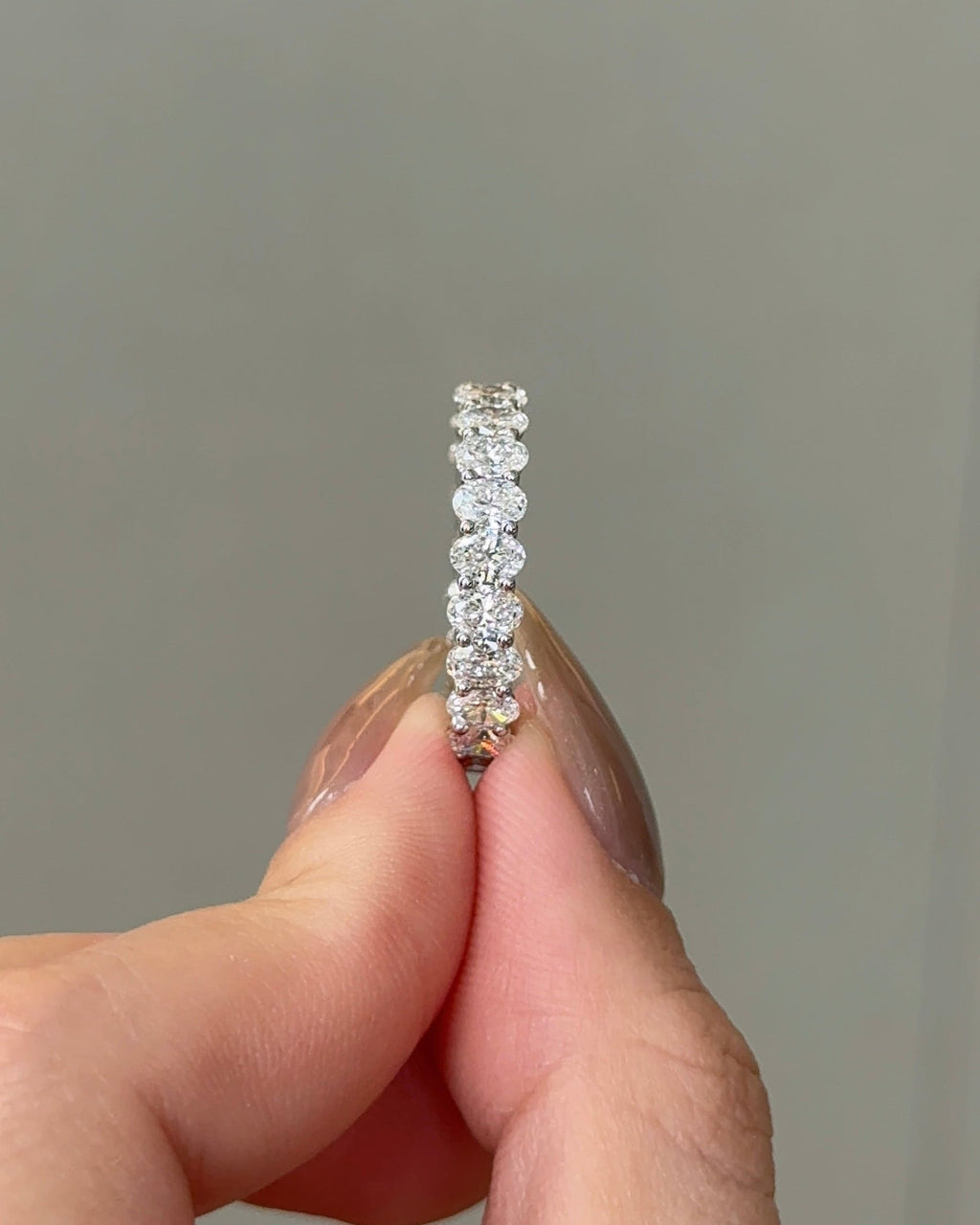 3.38 TCW Oval CVD Diamond Full Eternity Wedding Band