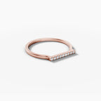 0.054 TCW Round Moissanite Bar Wedding Band
