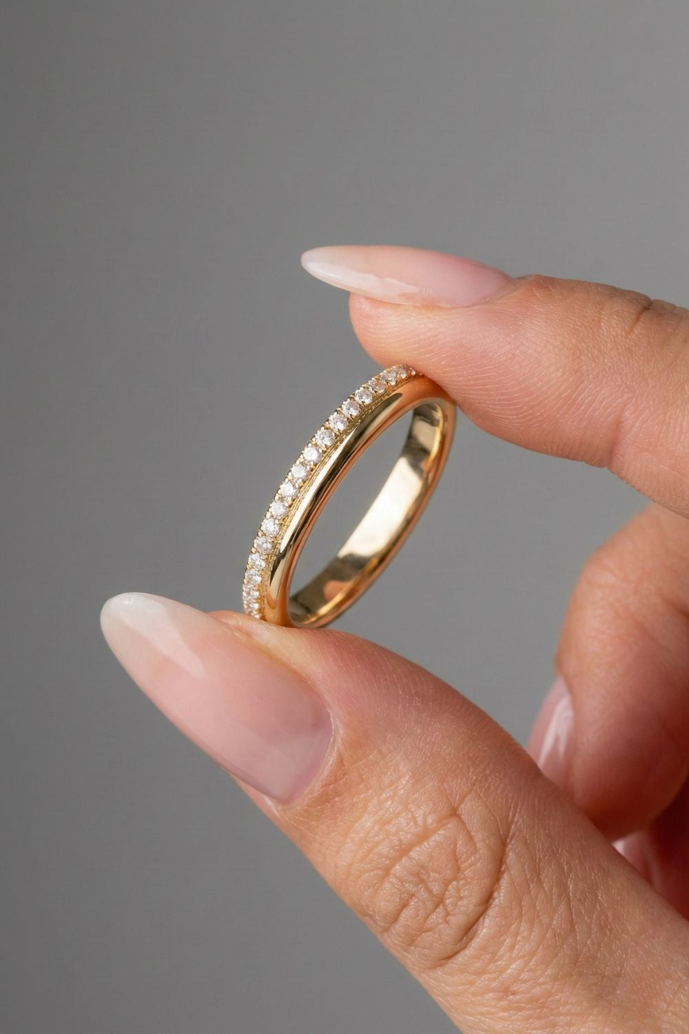 Round CVD Diamond Pave Wedding Band