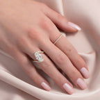 2.5 CT - 3.5 CT Oval Cut Pave Setting Moissanite Engagement Ring