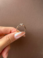 0.5 CT Marquise Cut Lab grown Diamond Curvy Engagement Ring