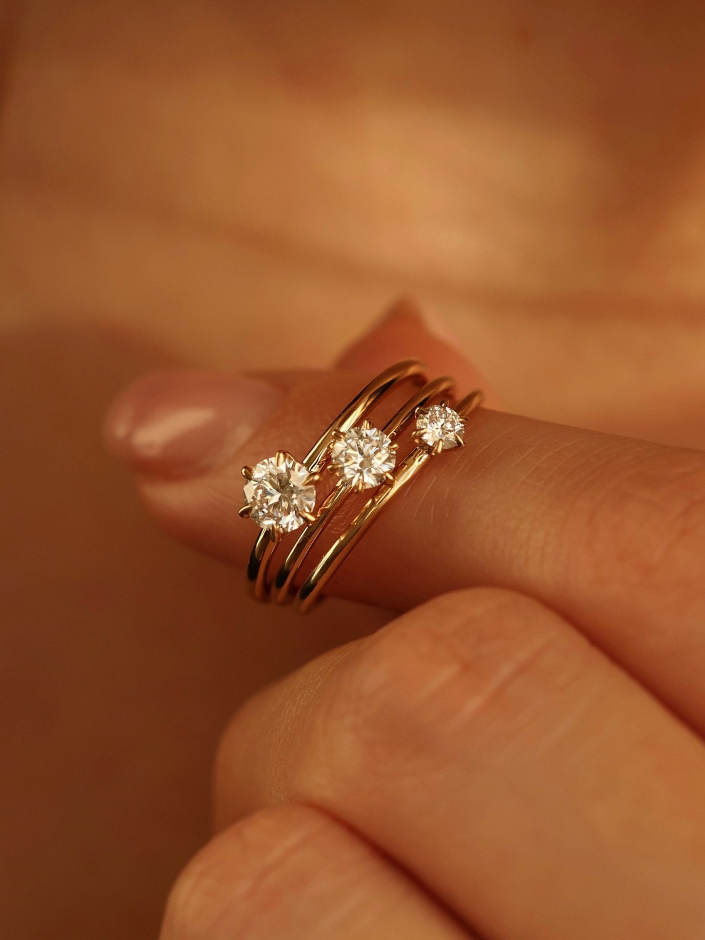 0.3 CT - 2.3 CT Round Cut Lab grown Diamond Solitaire Engagement Ring