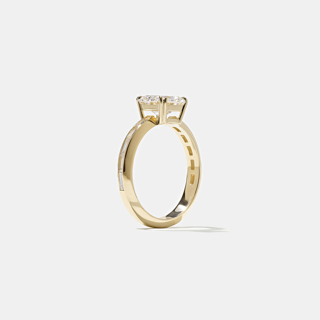 1.27 CT - 3.27 CT Asscher Cut Lab grown Diamond Channel Setting Engagement Ring