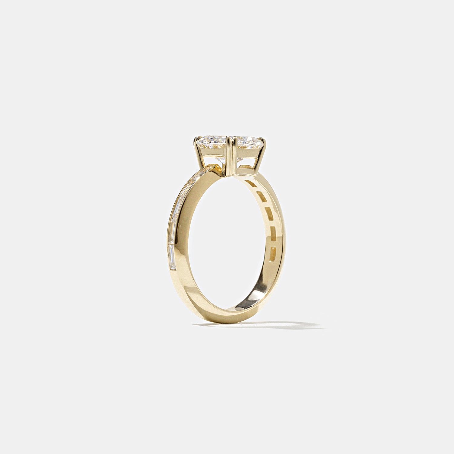 1.27 CT - 3.27 CT Asscher Cut Lab grown Diamond Channel Setting Engagement Ring