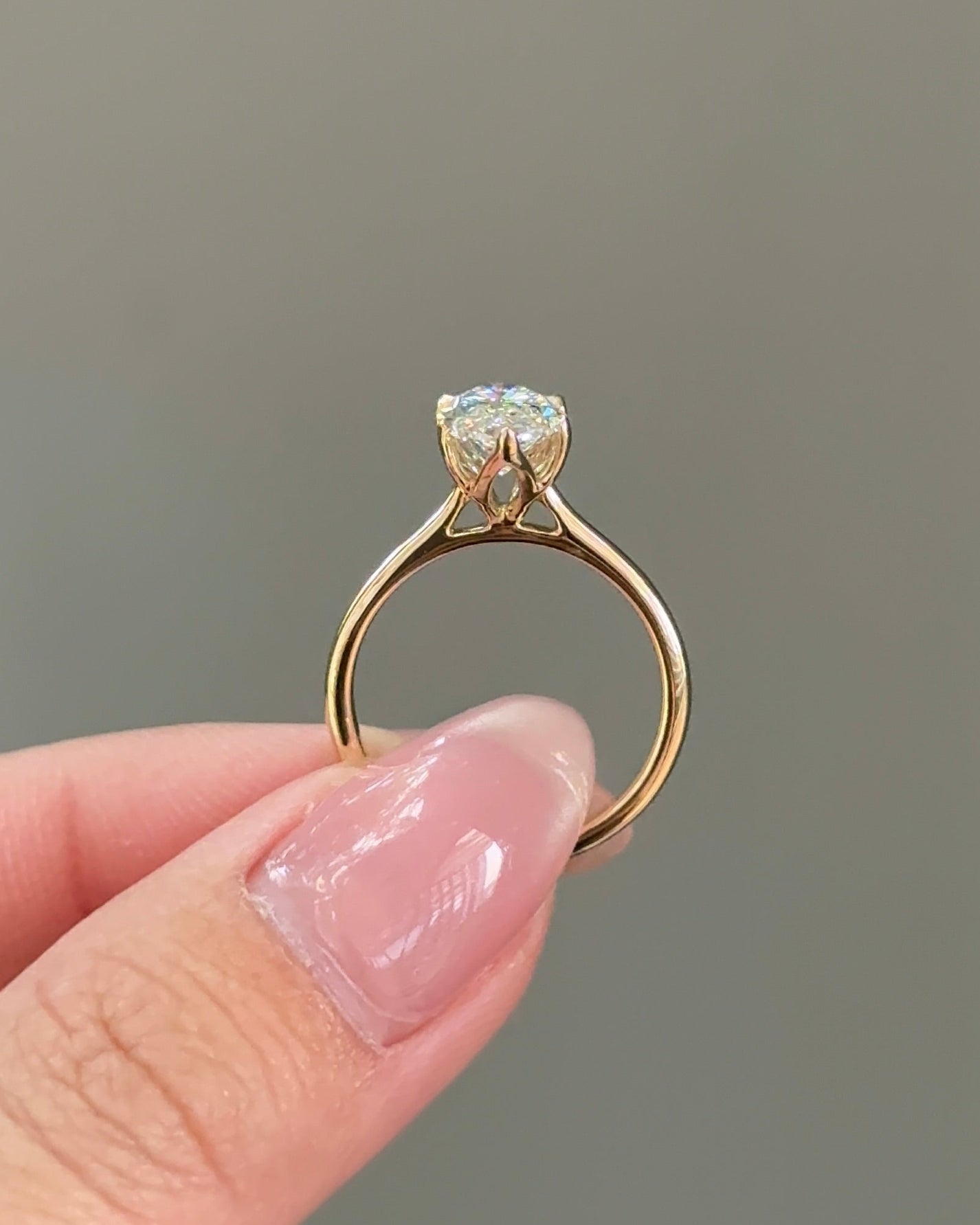 2.1 CT Marquise Cut Lab grown Diamond Floral Solitaire Engagement Ring