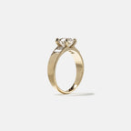 1.23 CT - 3.23 CT Round Cut Lab grown Diamond Side Stone Engagement Ring