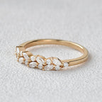 0.3 TCW Marquise & Round Moissanite Cluster Wedding Band