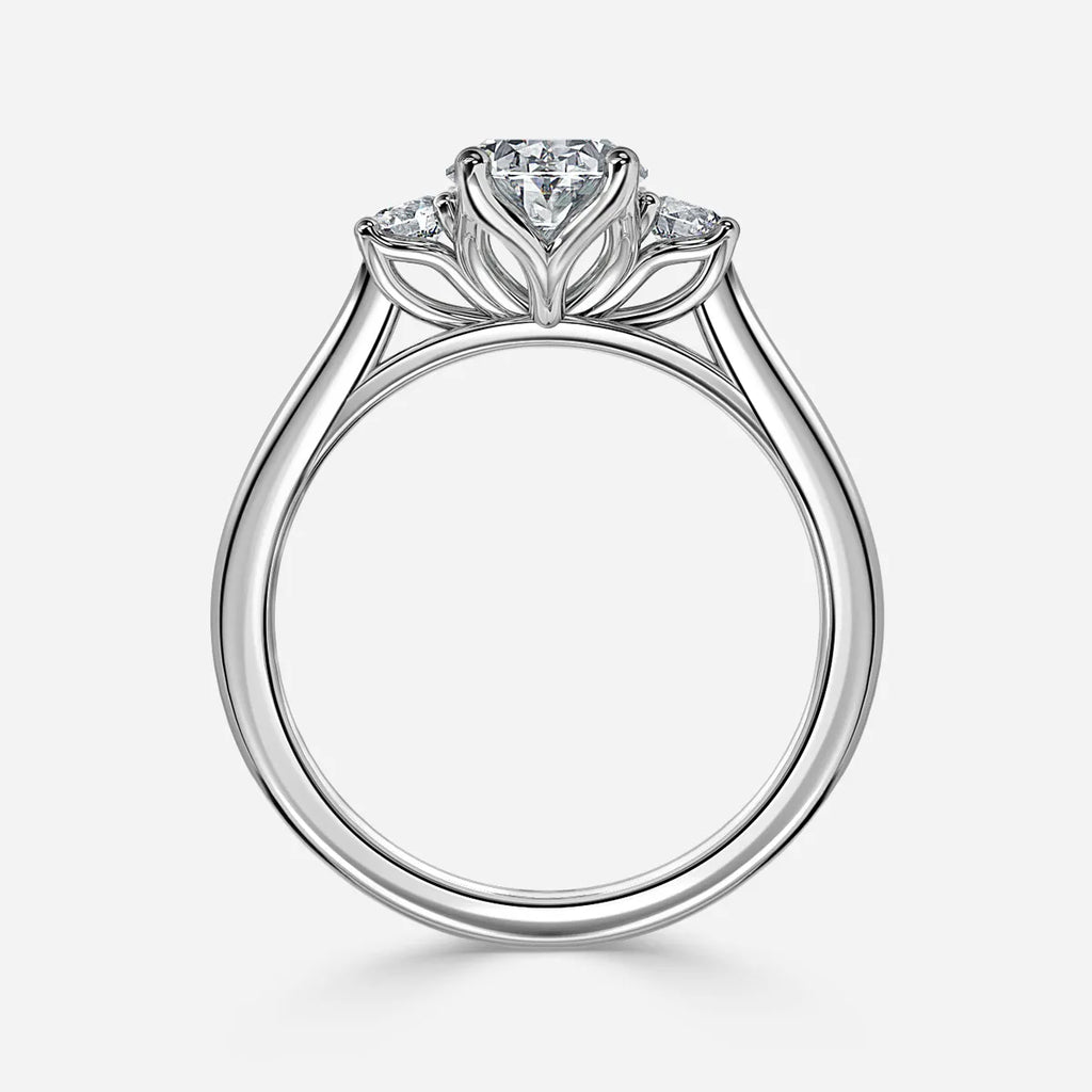 1 CT Oval Cut Three Stone Moissanite Engagement Ring