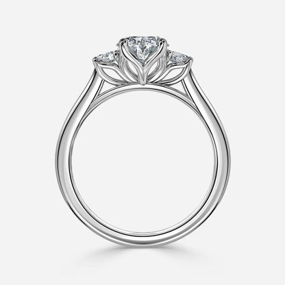 1 CT Oval Cut Three Stone Moissanite Engagement Ring